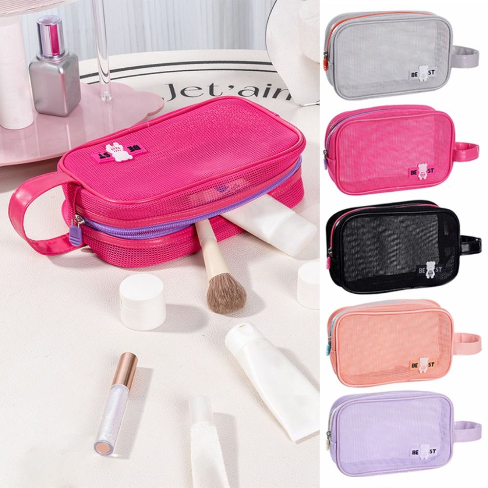 Cosmetic Bags - 튼튼한 메시 소재의 화장품 가방, 손잡이가