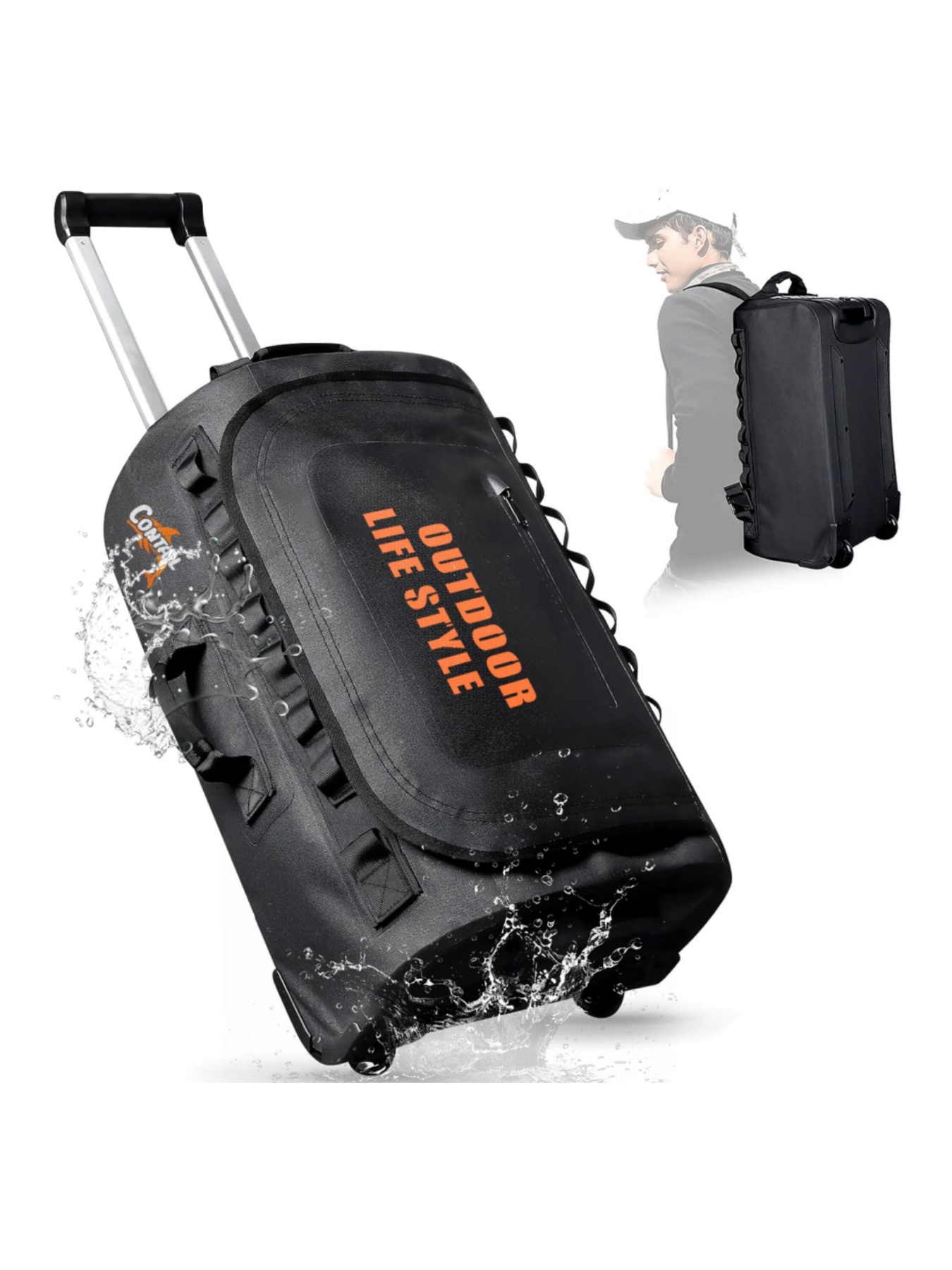 Foldable Rolling Luggage Bag - 48/95 랠리 휠 다이빙 가방, 바퀴