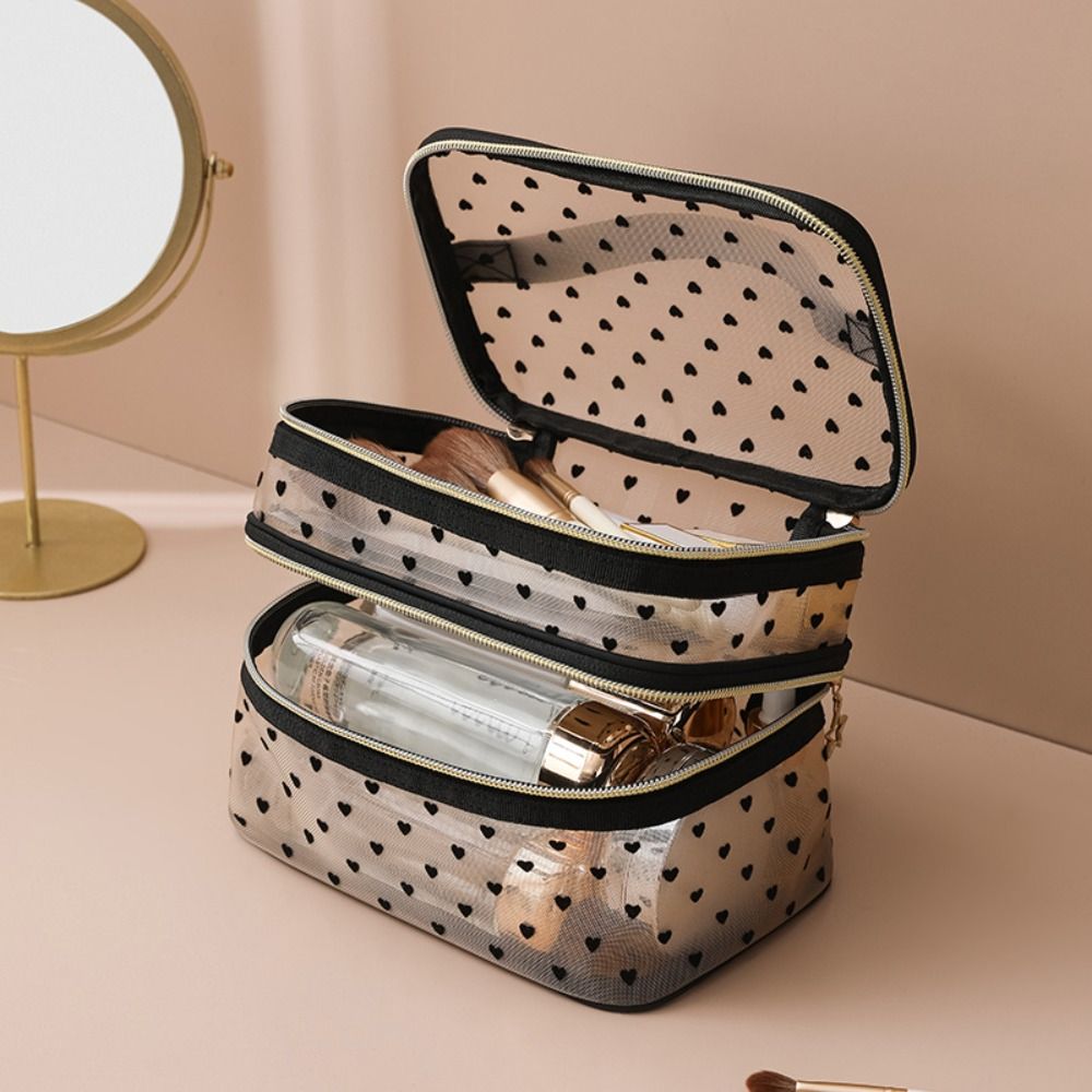 새로운 나일론 소재의 이중 레이어 대용량 여행용 화장품 - Cosmetic Bags 리뷰 및 가격