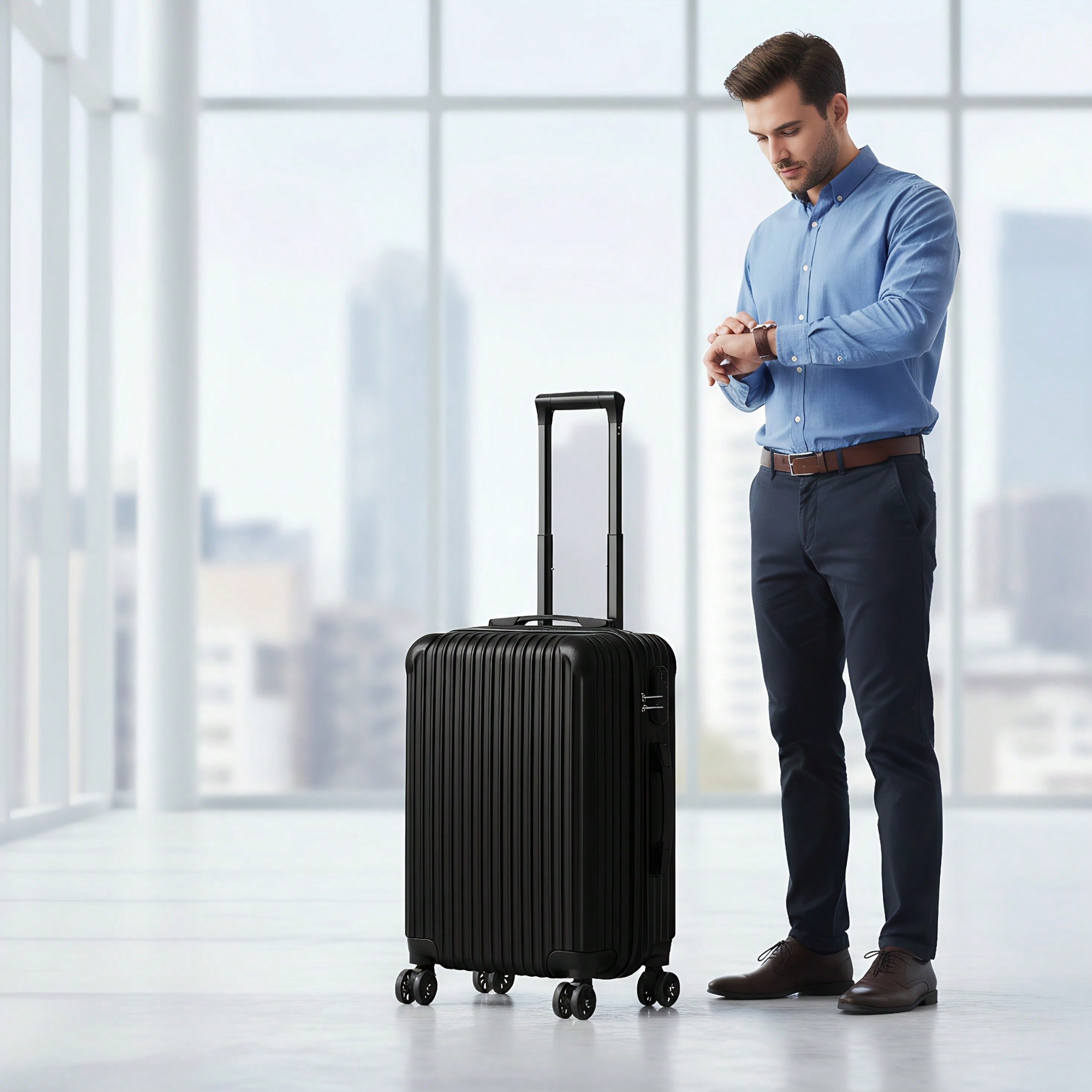 20인치 하드쉘 캐리어, 검은색 세로 줄무늬 ABS 소 - Spinner Wheel Rolling Suitcase 20 Inch 리뷰 및 가격
