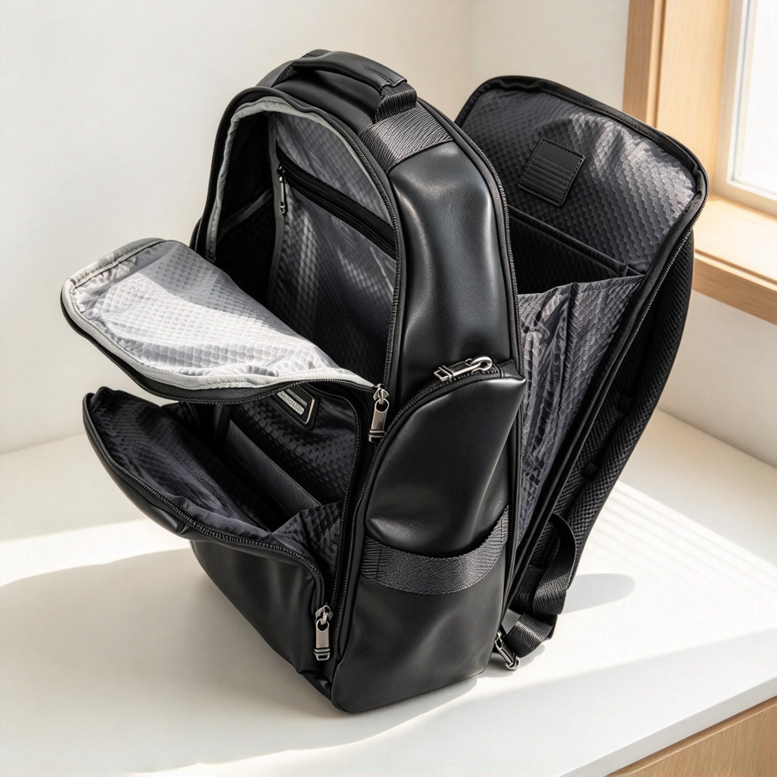 남성용 캐주얼 비즈니스 가죽 노트북 백팩, 대용량 여행 - Backpacks 리뷰 및 가격