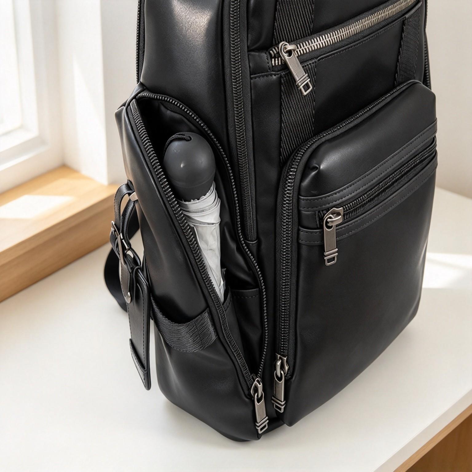 남성용 캐주얼 비즈니스 가죽 노트북 백팩, 대용량 여행 - Backpacks 리뷰 및 가격