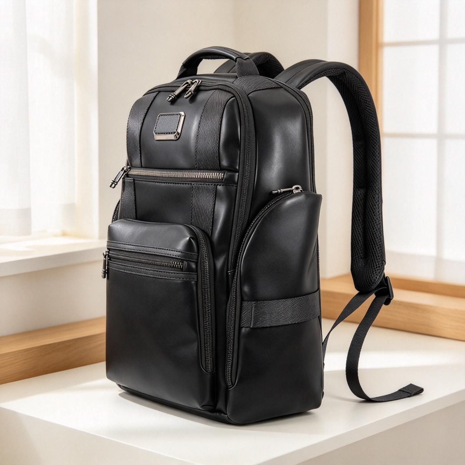 남성용 캐주얼 비즈니스 가죽 노트북 백팩, 대용량 여행 - Backpacks 리뷰 및 가격