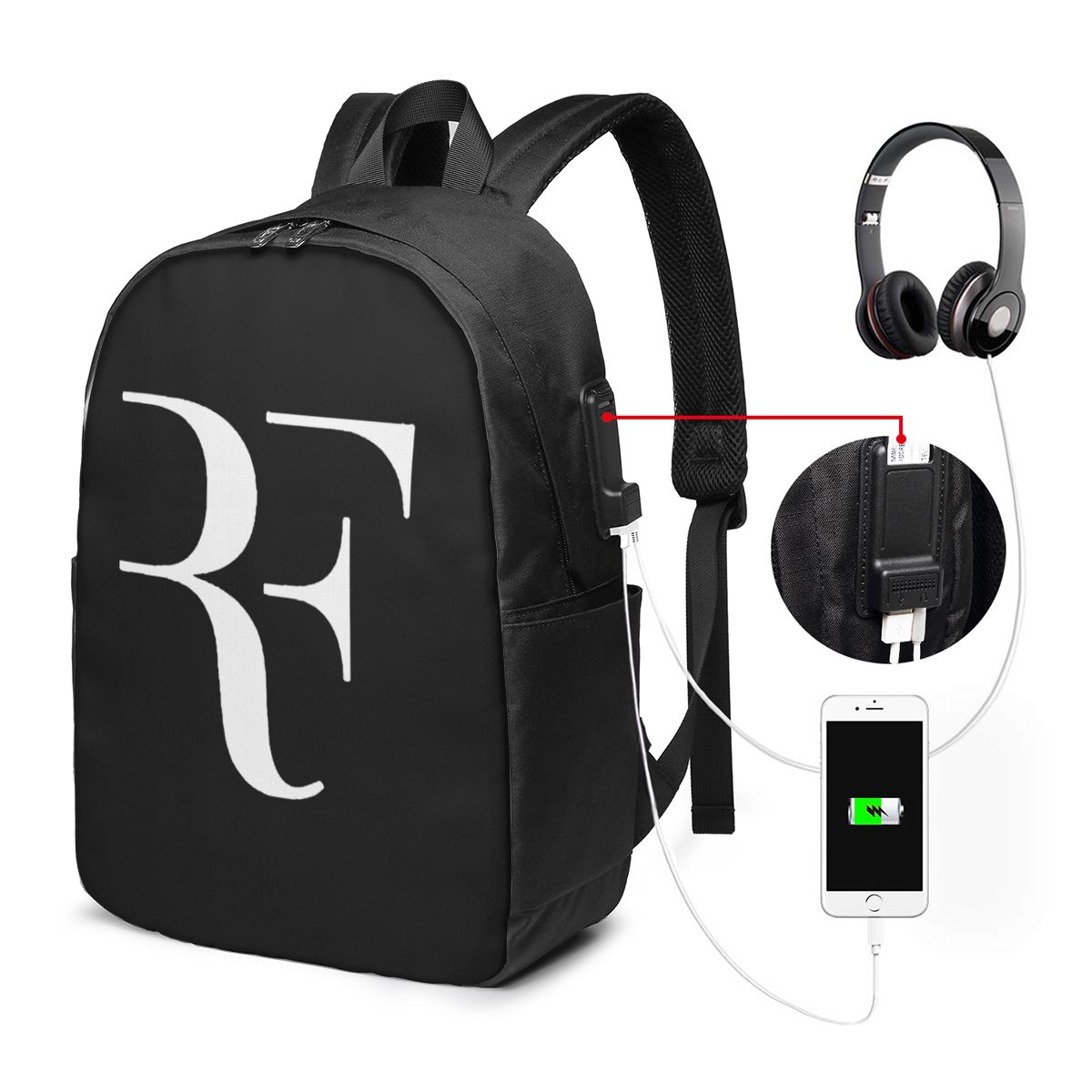 로저 페더러 백팩 여행 노트북 가방 컴퓨터 대학생 학교 - Backpacks 리뷰 및 가격