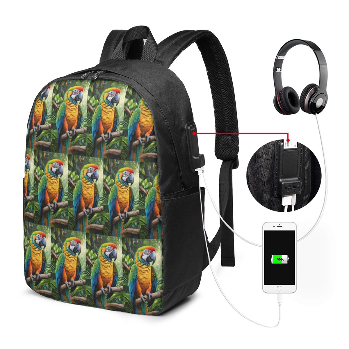 귀여운 맥아오 앵무새 배낭 여행 노트북 가방 컴퓨터 대 - Backpacks 리뷰 및 가격